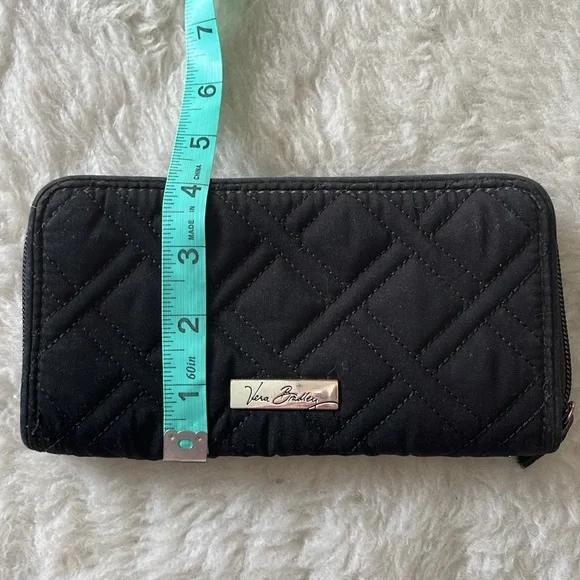 Vera Bradley Grab & Go Organizing Wallet Classic Black quilted diamond - Picture 11 of 11